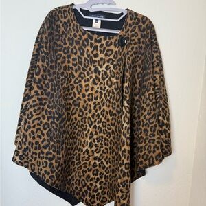 Fierce Animal Print Wool Cape